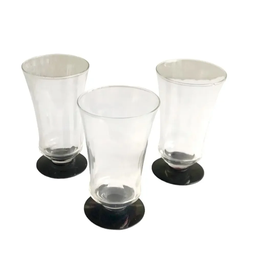 Vintage Crystal Cordial Glasses 3 Piece Set Cut Glass Short Juice Small Coupes